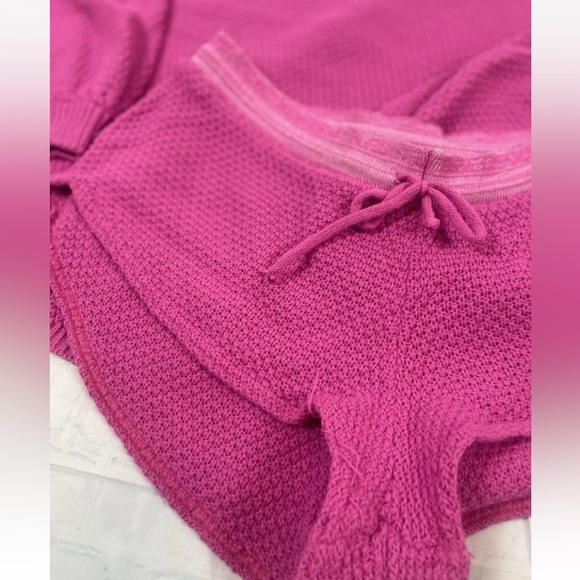 Nasty Gal Knit Happens 2 Pc Hot Pink Sweater Top And Short Lounge Set Woman’s M - Picture 5 of 15